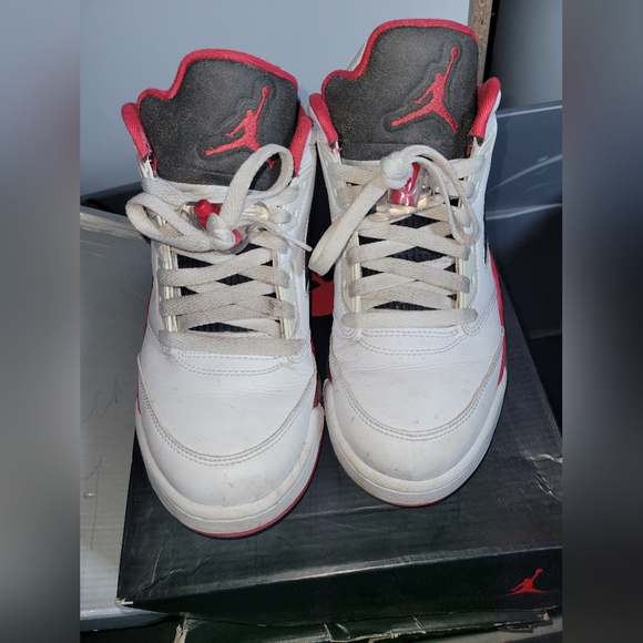 Jordan Other - Jordan White and Red High-Top Sneakers